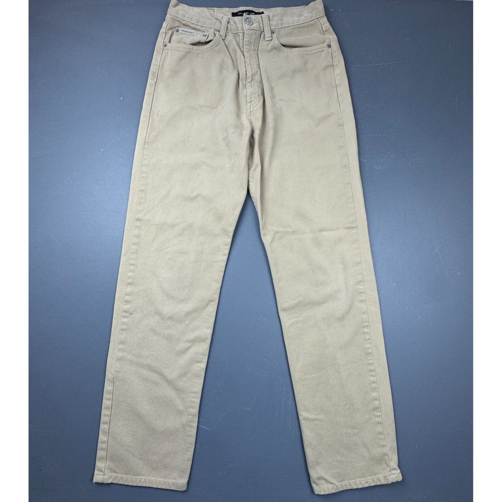 Calvin Klein Easy Fit Jeans Men's W32 L34 Khaki Straight Leg 100% Cotton